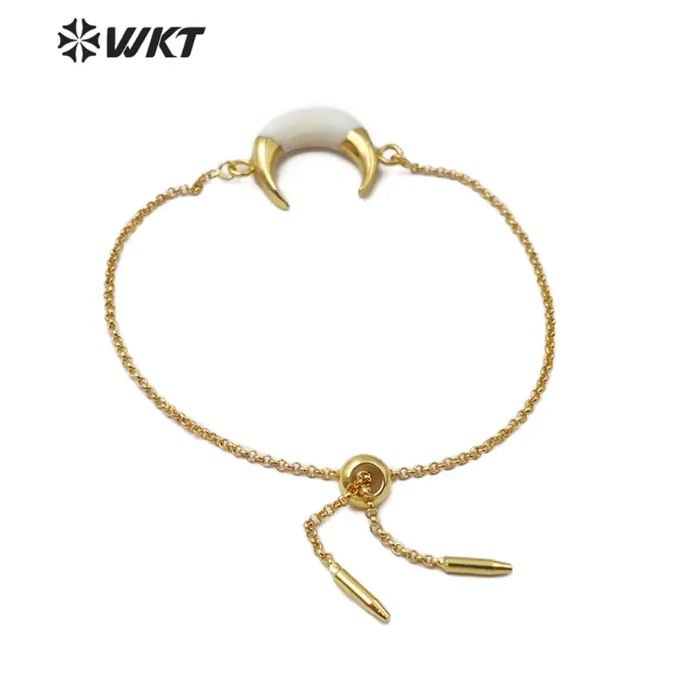 

WT-B500 Natural Crescent Pearl Bracelet Moon Shape With 18K Gold Plated For Ladies Fashion Hademade Jewelry