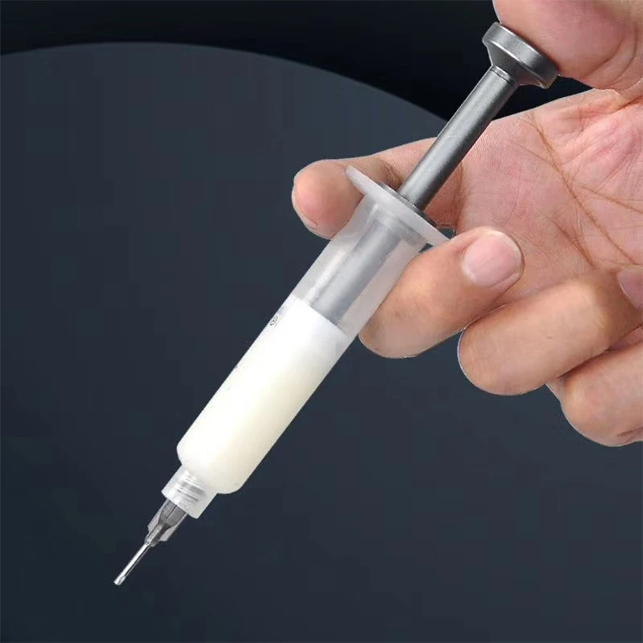 Aluminum Alloy Solder Flux Needle Booster Phone Repair Manual Syringe Type Solder Paste Propulsion Tool