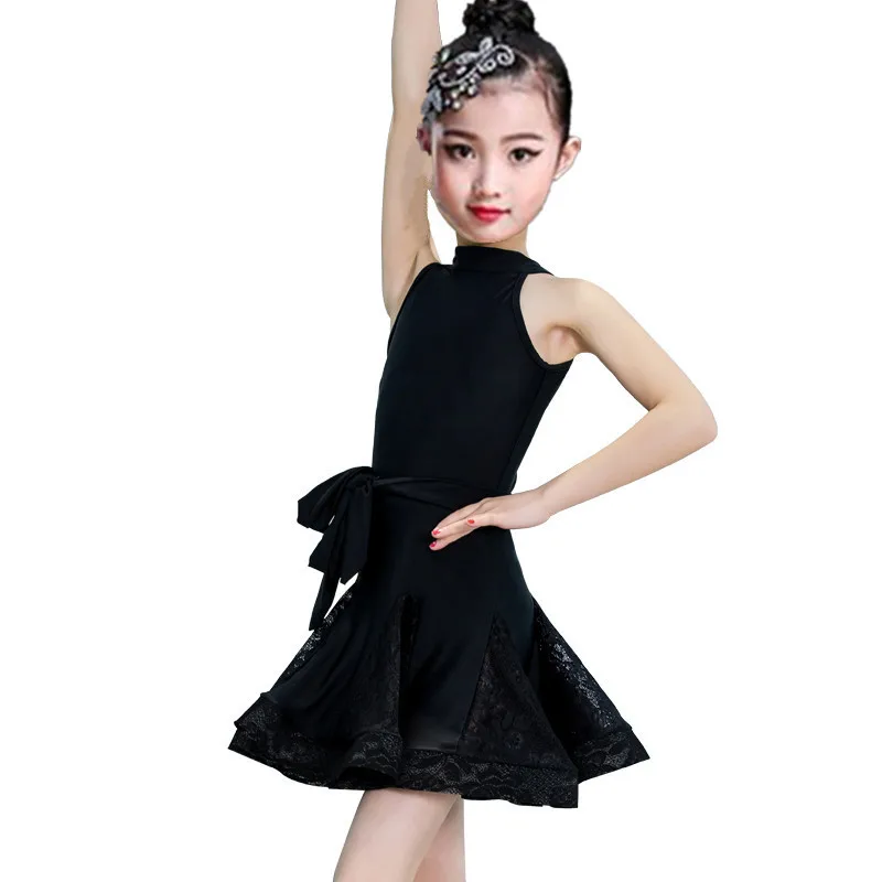 

Girls Latin Skirt Children Latin Dancewear Kids Ballroom Modern Samba Dance Training Costumes Stage Dance Competition Dresses