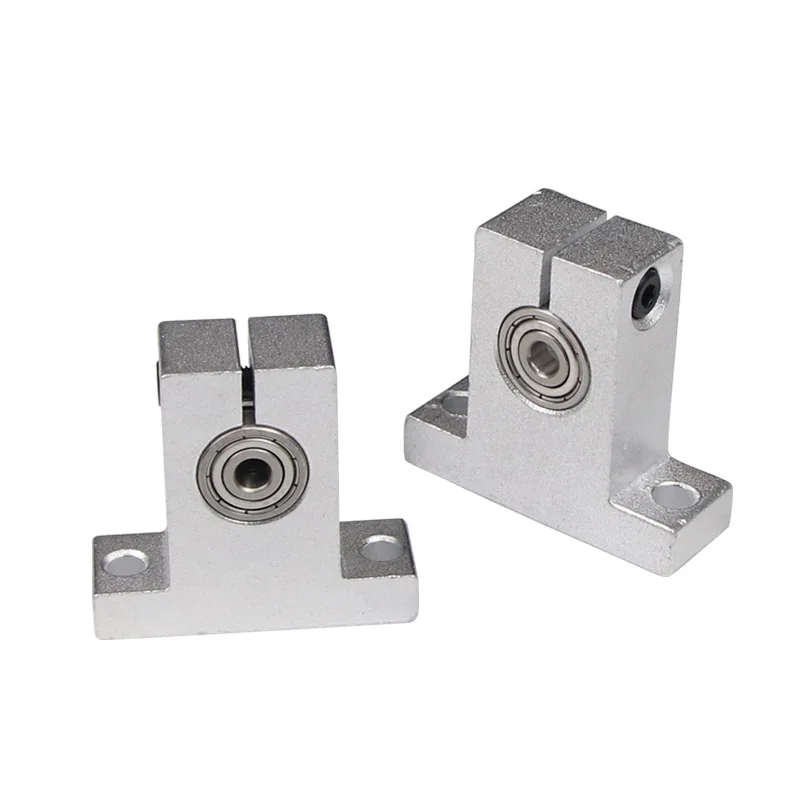 SK10 Aluminum CNC Linear Rail Shaft Guide Support Bracket with Bearing