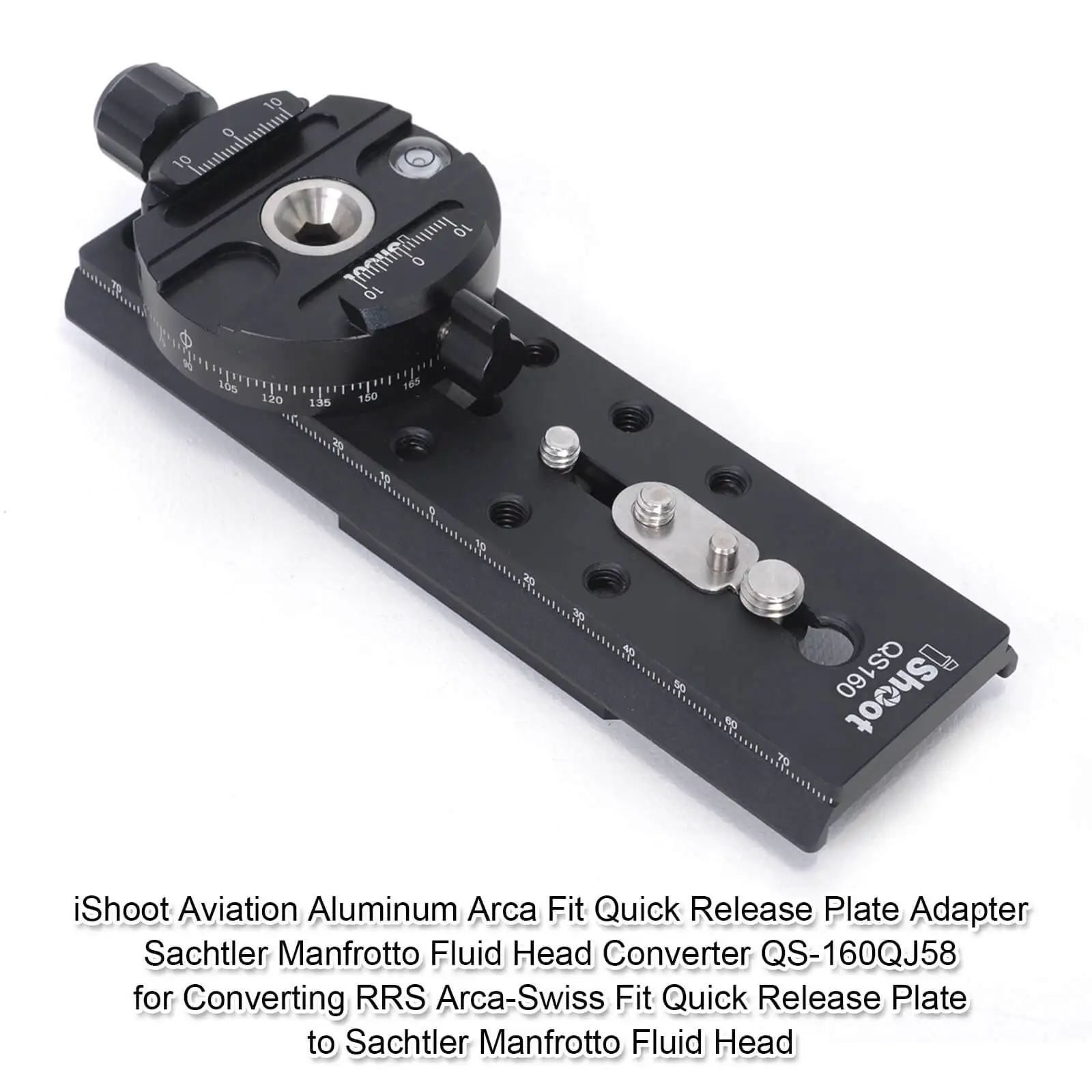 Quick Release Plate Adapter Convertor for Connect Arca-Swiss Quick Release Plate to Tripod Fluid Head of Manfrotto, Sachtler