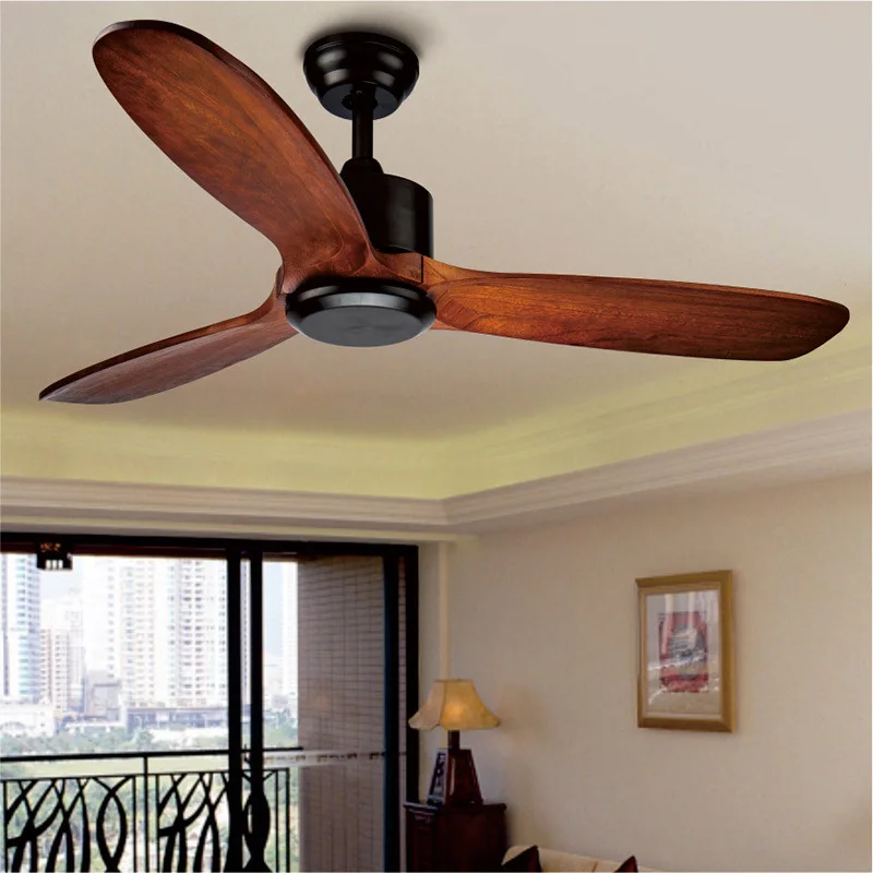 Ceiling fan frequence DC vintage industrial ventilator without light Remete control decorative blower wooden retro fans