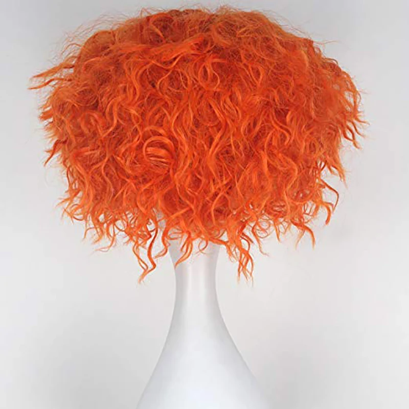 Kostüm Perücken Orange Kurze Lockige Perücke Synthetische Perücke Anime Cosplay Perücke Für Halloween Cosplay Party – Detail 5