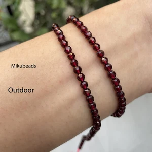 Natürliche AAA Brasil Red Granat Face Cace Round Accounts for Women, Shinny Stone, um Schmuck, DIY -Armband und Strang Halskette zu machen, 4mm 9 Hauptverkäufe Rotkristall - №1