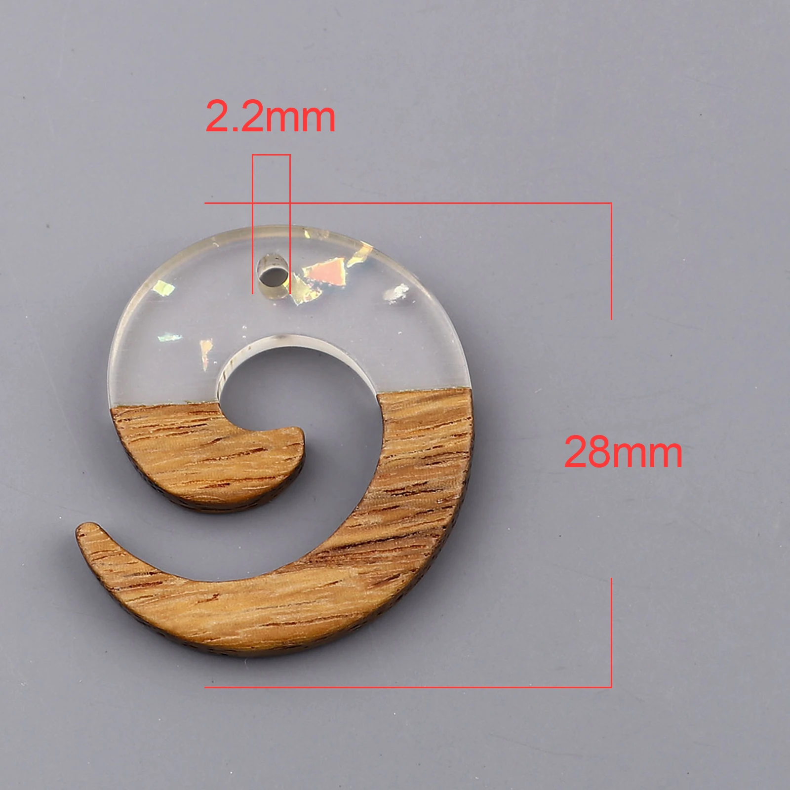 3pcs Handamde Resin Pendants Natural Wood Effect Swirl Multicolor Charms For Women DIY Making Earrings Necklace Jewelry 28x24mm