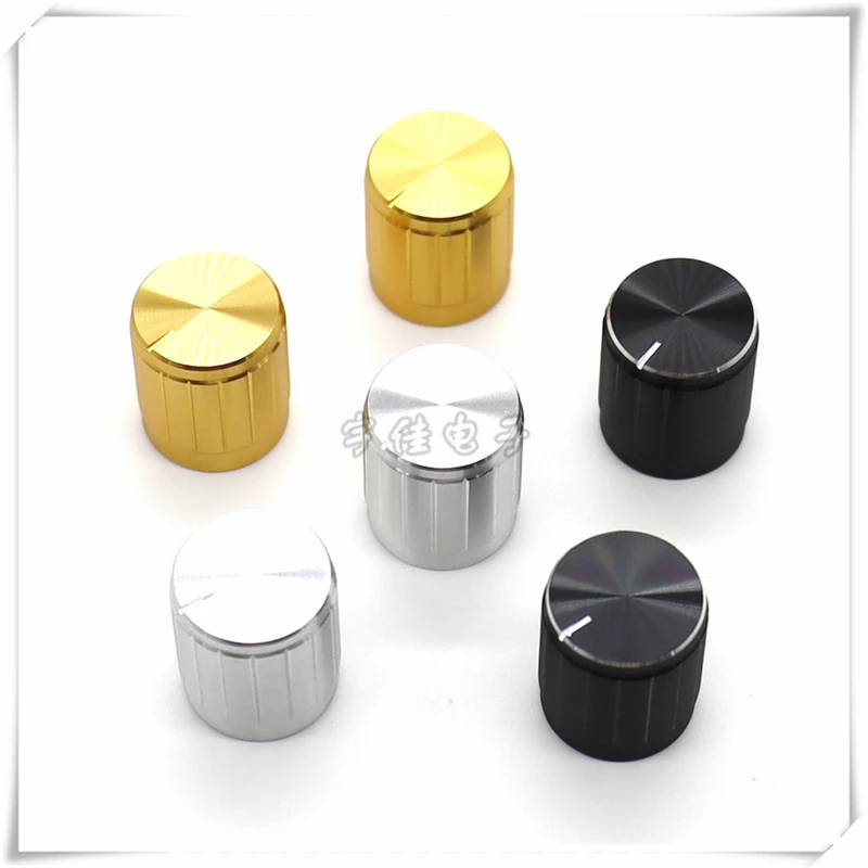 5 Piece 15*17MM half shaft Aluminum alloy knob potentiometer rotary encoder volume switch knob suitable for D axis 6MM