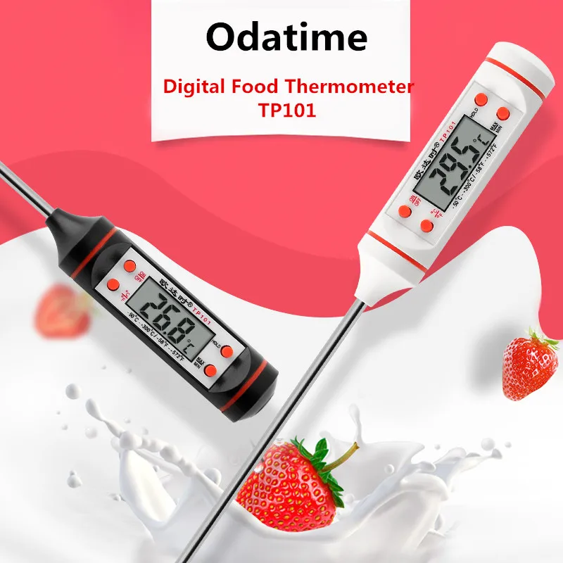 

Odatime Kitchen Digital Thermometer For Meat Food Oven BBQ Water Stainless Steel Probe Temperature Gauge Grill Thermometer