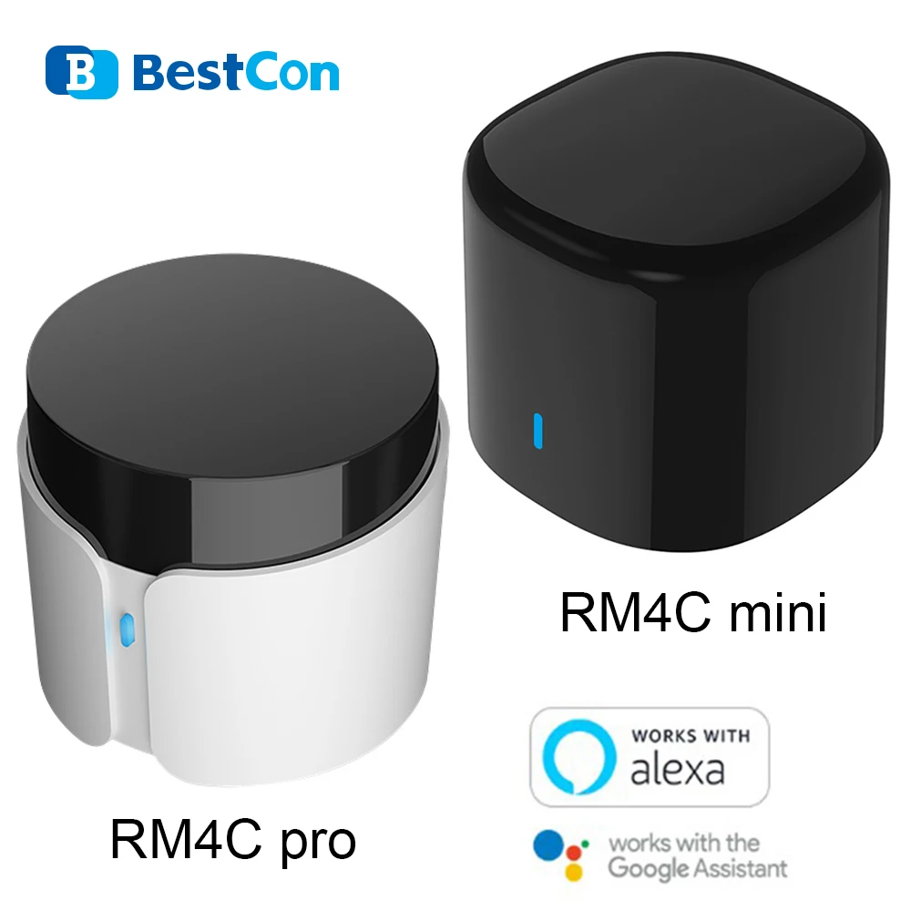 Bestcon RM4C mini RM4C pro Universal Wifi IR RF Remote Control Compatible Alexa Google Assistant For TV Use Broadlink APP