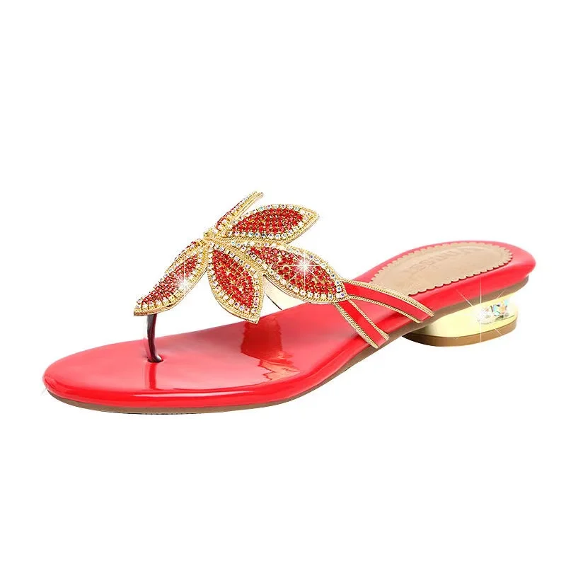 WUYAZQI New Summer Women Crystal Slippers Glitter Flat Soft Bling Female Color Flip Flops Outdoor Ladies Slides Hot Beach Shoes