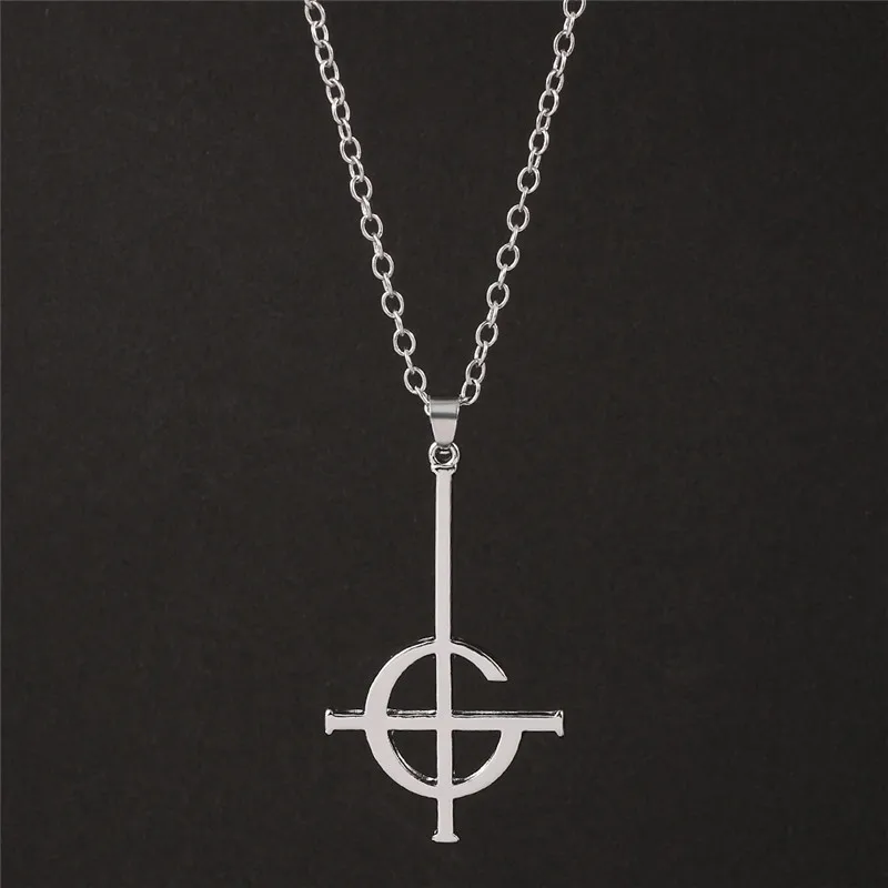 New Fashion Grucifix Ghost Cross Pendant for Women Never Fade Metal Satan Necklace Amulet Jewelry