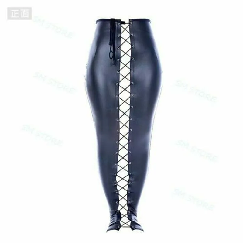 

Mummy Bag Lace Up Binder Leg Harness Restraint Cuffs Costume Body