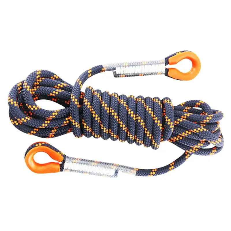 Écharpe de sécurité pour escalade, ULde rappel, équipement de sport en plein air, noir et orange, 5 mètres, 8mm d\'épaisseur, 1 pièce