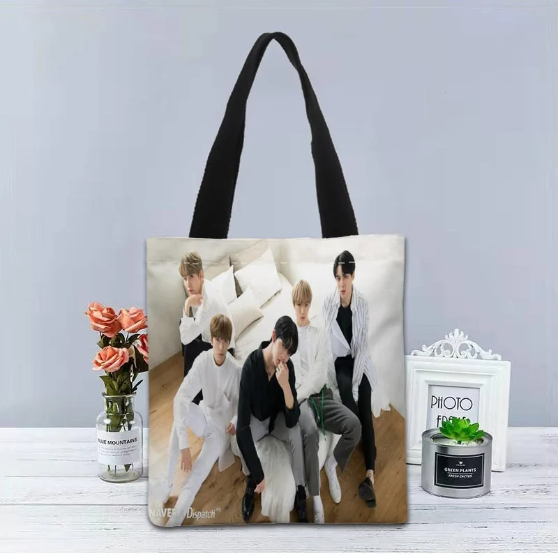 

New Product Bag CIX KPOP Boy Handbag Fashion Printing Soft Open Pocket Casual Tote Double shoulder Strap For Women Student 0622