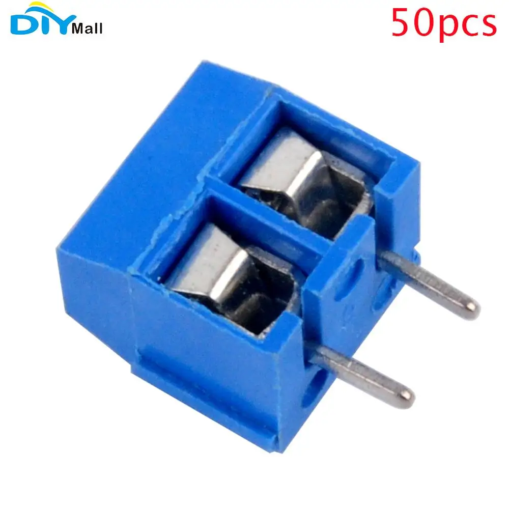 50pcs KF301-2P Screw Terminal Plug-in Connector 5.0mm Blue 2Pin 250V/16A Brand New