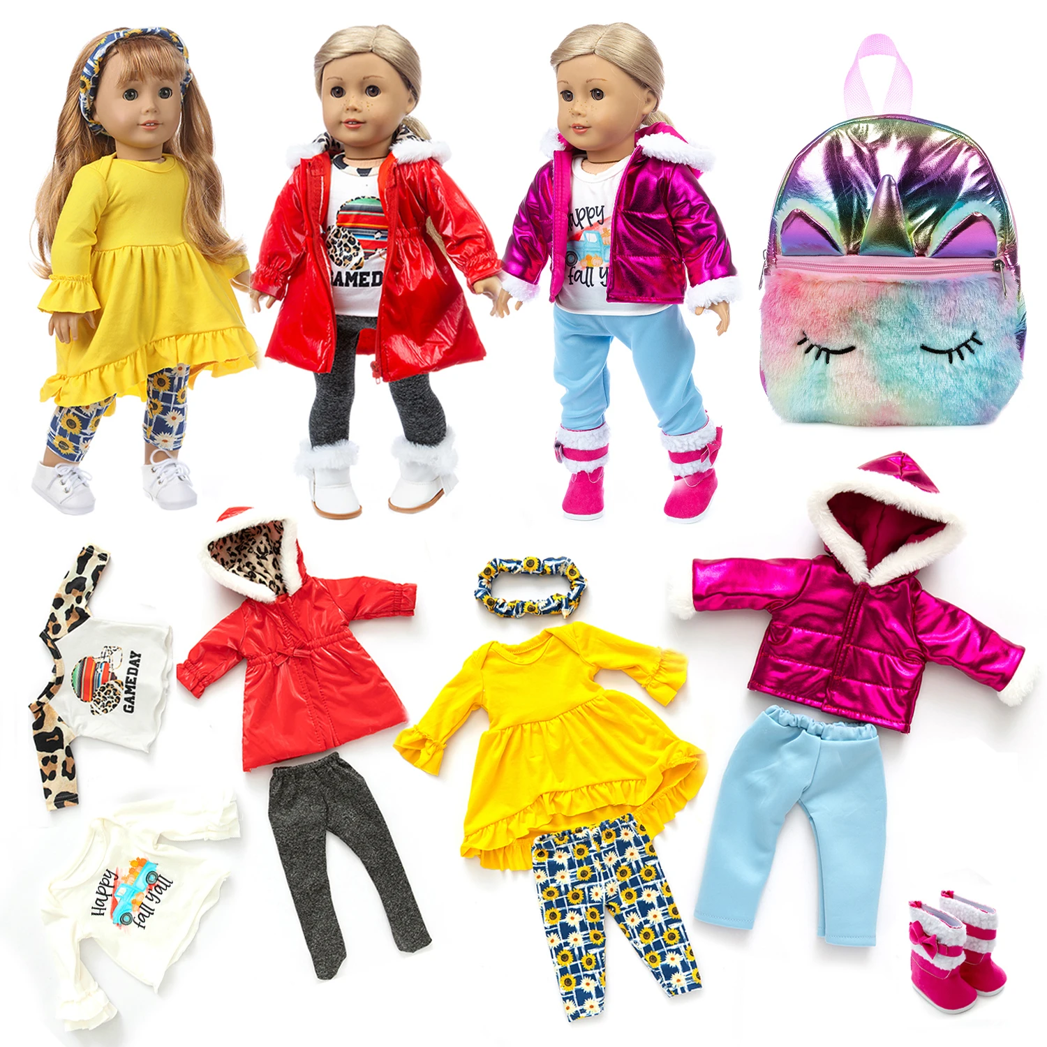 

3Pcs Suit+Bag Doll Clothes fits for American girl 18" american girl doll alexander doll best gift