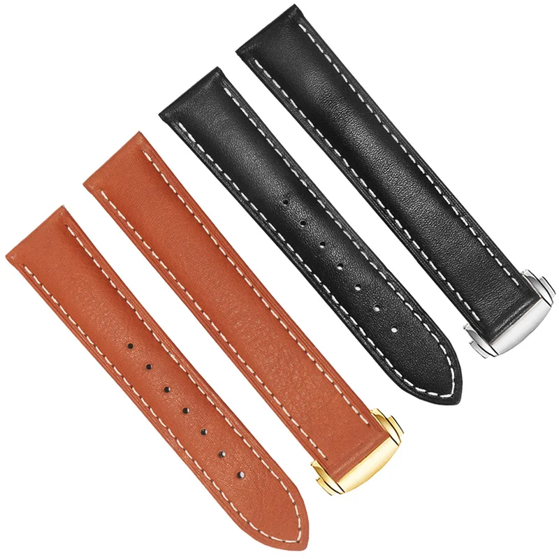 

Genuine Leather Strap Replacement O-mega Seamaster SPEEDMASTER Men's Bracelet 19 20 22mm Folding Buckle Watchband