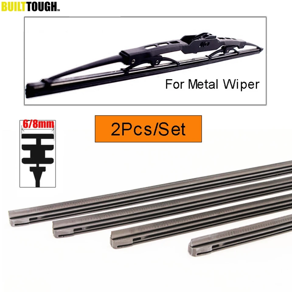 Recambio De 2 Tiras De Goma Para Limpiaparabrisas De 24 Pulgadas – Inserción Universal, Clip