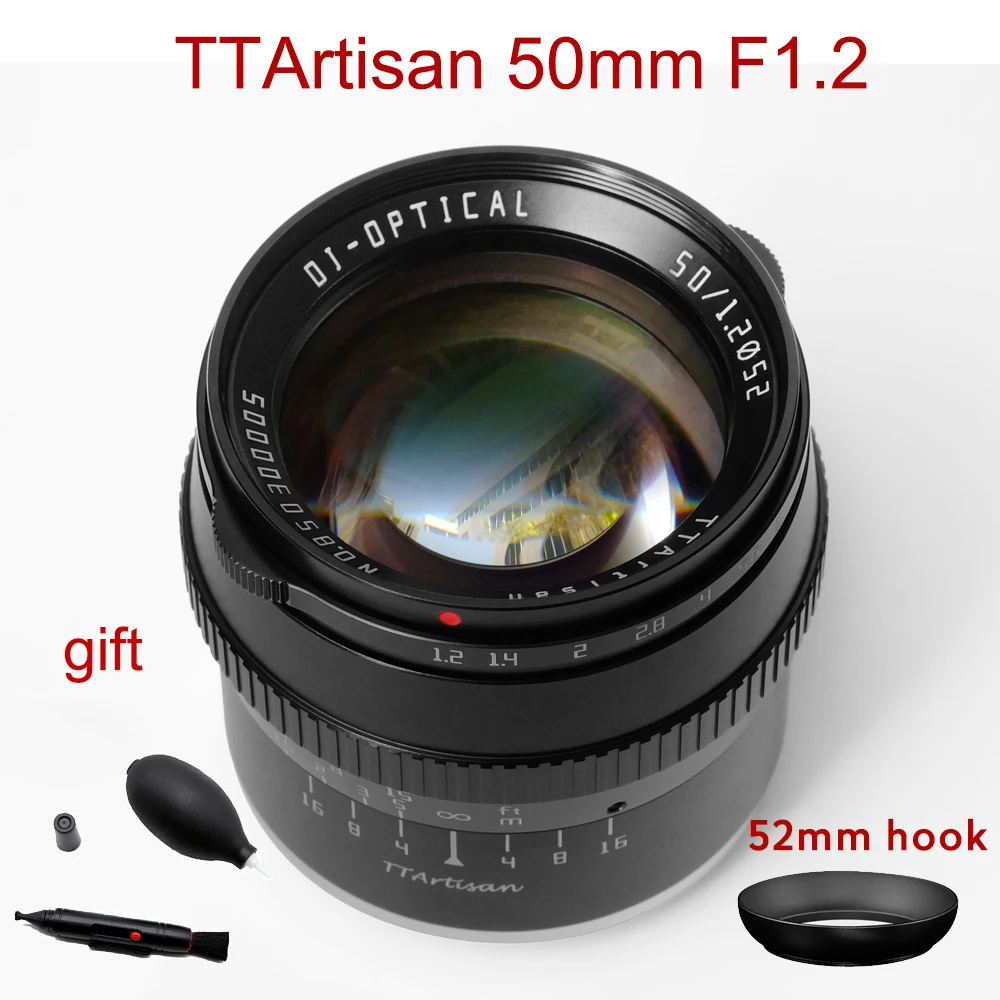 TTArtisan 50mm F1.2 Lens for Sony E Fujifilm M4/3 Canon M M43 Nikon Z Leica L Mount Camera Large Aperture MF APS-C Camera Lens