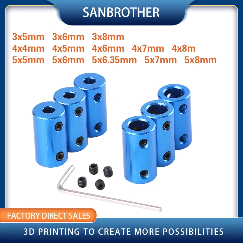 D14L25 Aluminum Alloy Coupling Bore 3*5mm 4*6mm 5*8mm 3D Print Part Blue Flexible Shaft Coupler Screw Part Stepper Motor