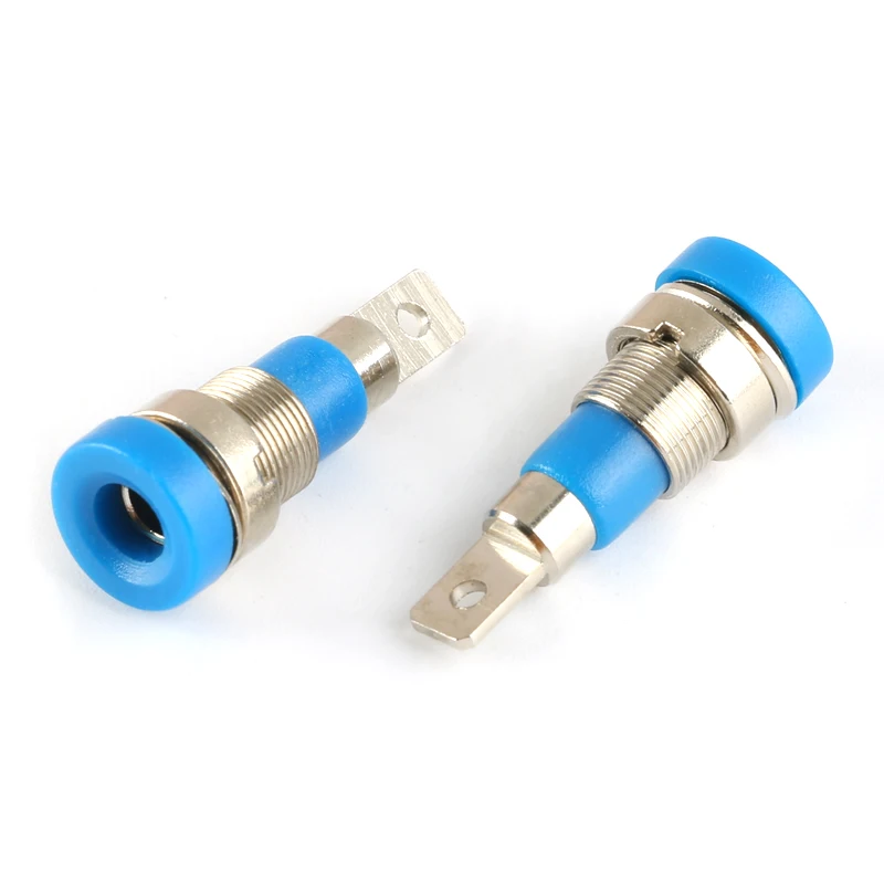 2pcs 4MM Binding Post Banana Socket panel mount Test Probe connector Female Jack Socket Plug Wire Connector