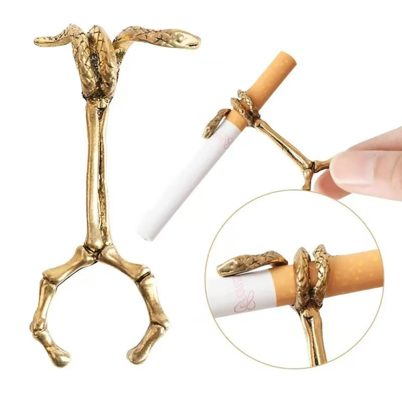 Vintage Cigarette Holder Ring Rack Metal Finger Clip Women Men Fasion Slim Cigarettes Smoking Accessories Smoker Gifts