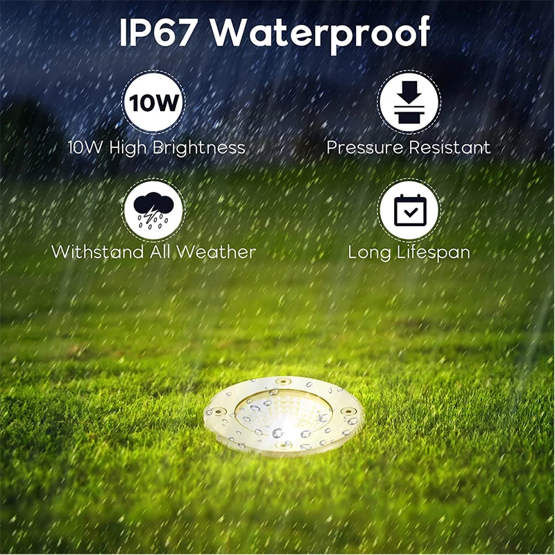 RGB LED Underground Light 6W 10W IP67 Waterproof In Ground Lamp Outdoor Landscape Lighting Garden Path Deck Step Buried Light