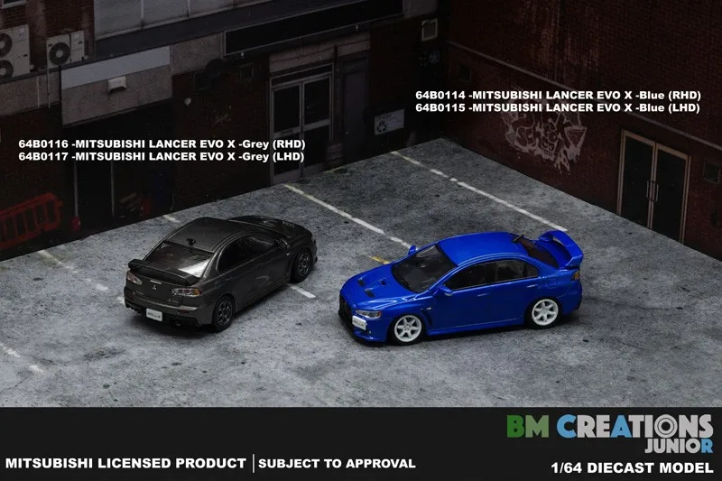 New 1/64 Scale  Lancer Evolution X Miniature Cars Model by BM Creations JUNIOR 3 inches Diecast toys For Collection