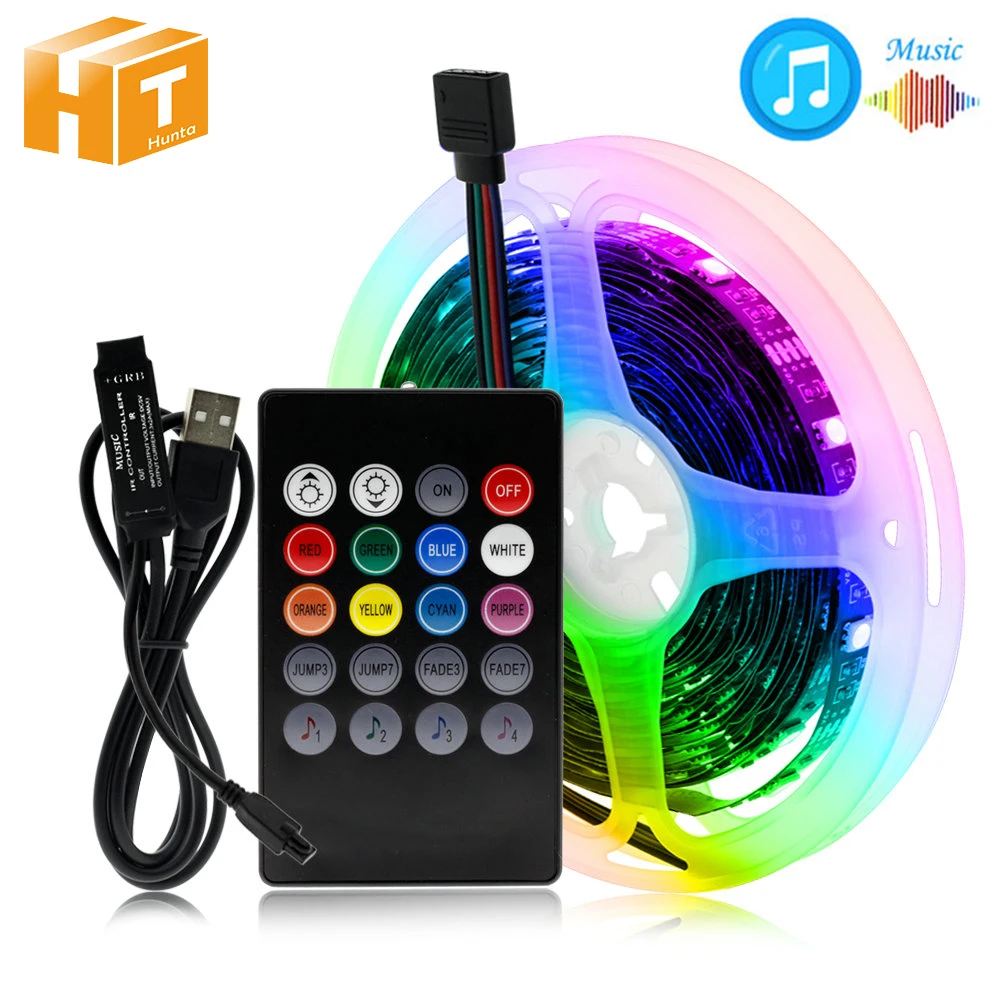 RGB Changeable USB LED Strip 5050 DIY Flexible LED Light Bluetooth Control / Music Control LED TV Background Lighting.