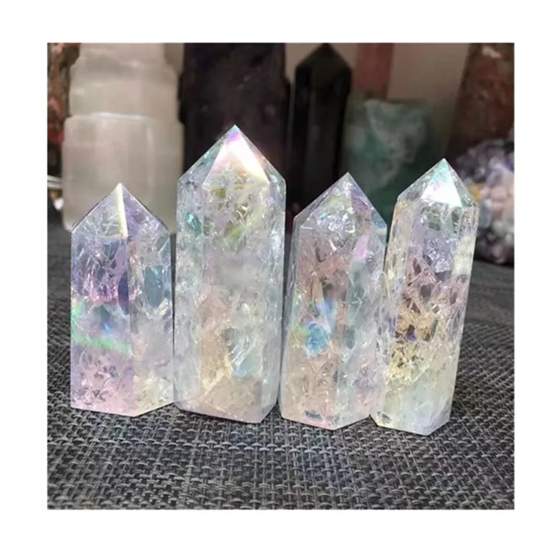 

Кристальная башня, оптовая продажа, кварцевый прозрачный кристалл Aura Crack для украшения