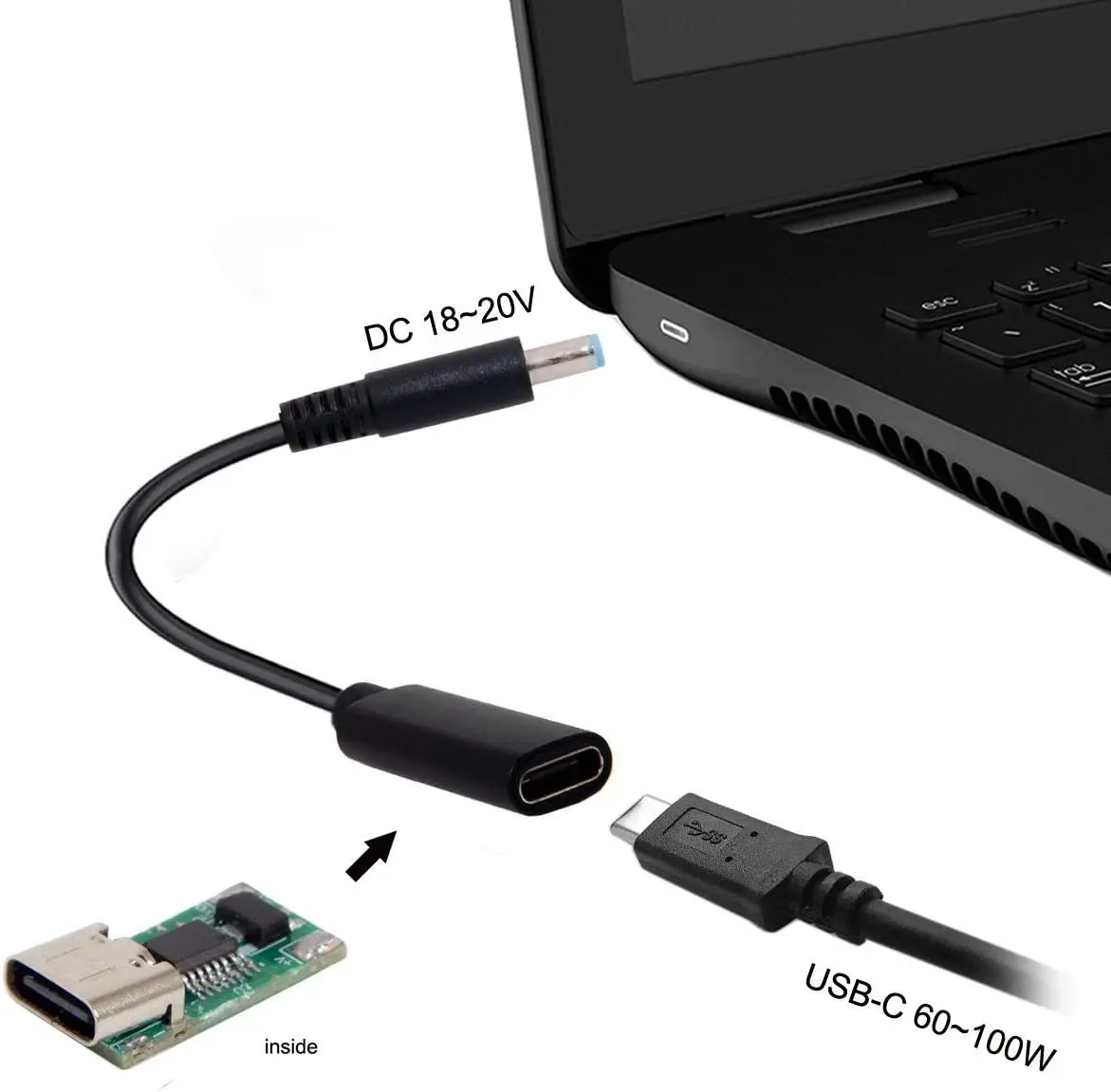 Usb-кабель для зарядки с разъемами типа C и DC 4,5x3,0 мм