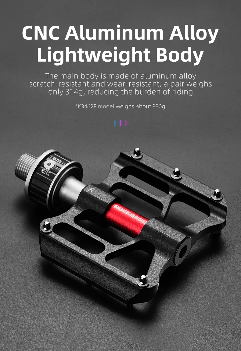 ROCKBROS Fahrrad Pedales Mtb Quick Release CNC Regendicht Dichtung Lager 8,2 cm Verbreitert Nicht-slip Chrom Molybdän Bike Straße pedal – Detail 7