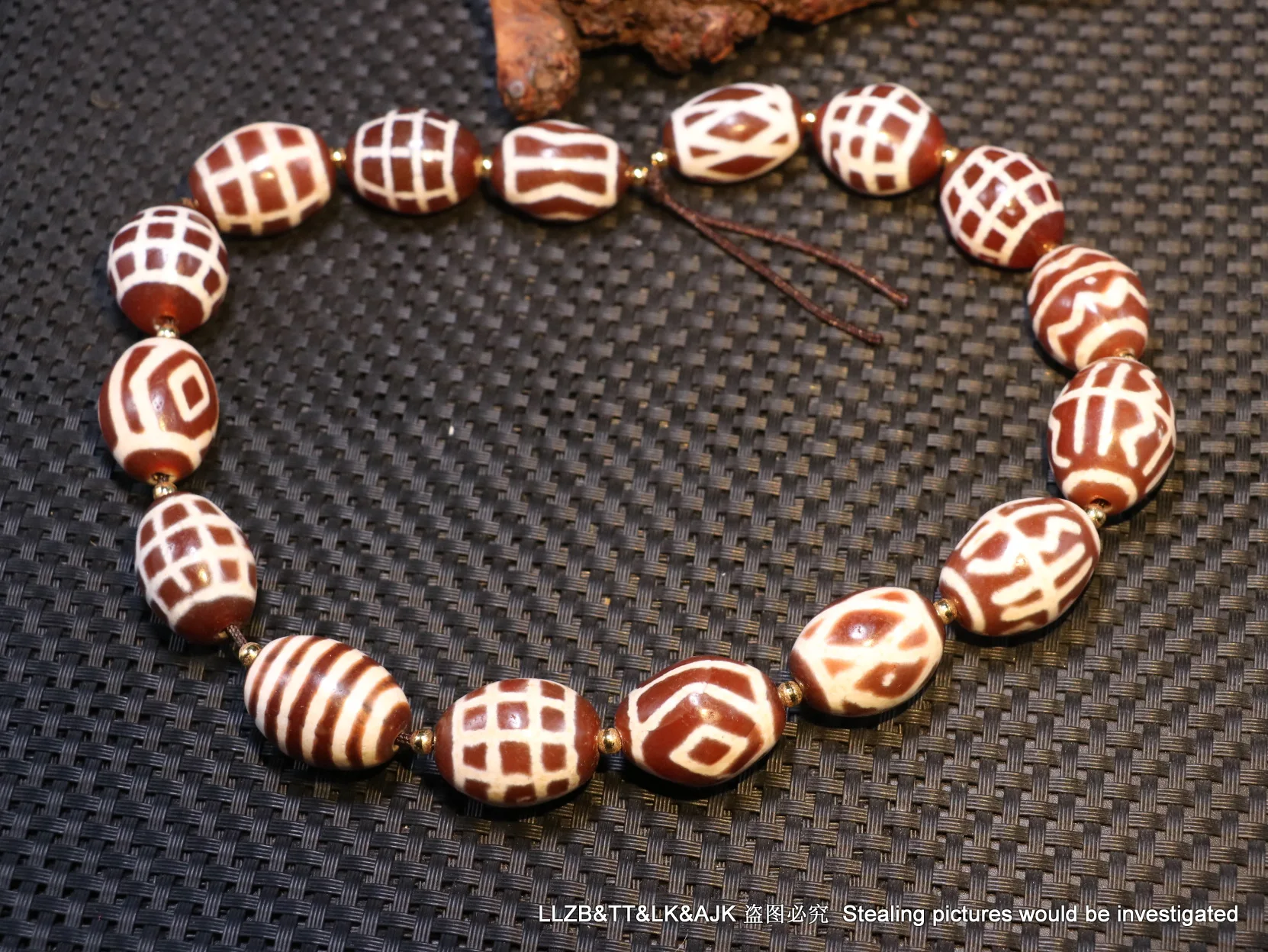 Set of 18 Magic Energy Tibetan Old Red Agate West Asia Daluo dZi Bead Totem $$$ Timestown UPD210607A55