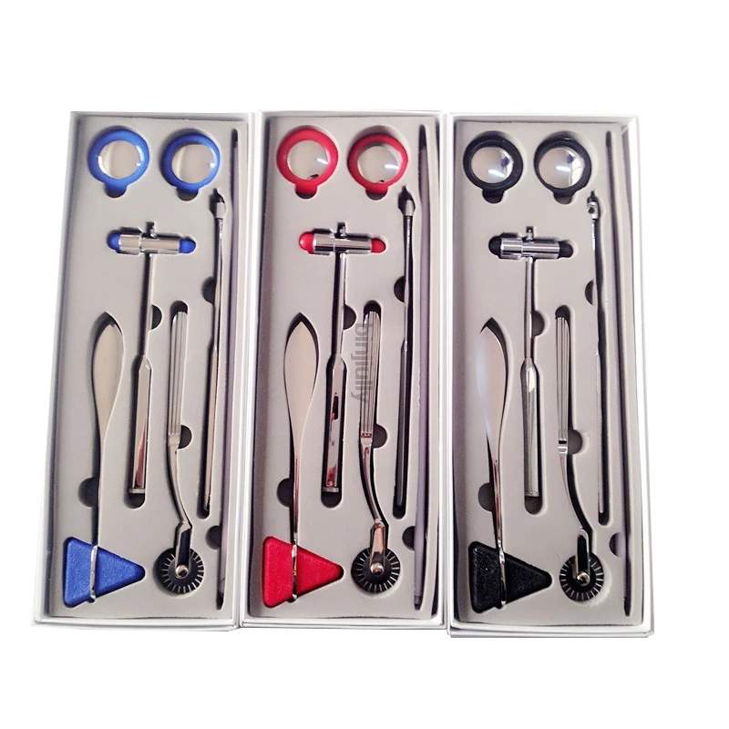 Set 5 IN 1  sets of high quality percussion hammer and nerve hammer Multifunctional Percussor Diagnostic Reflex Stethoscope