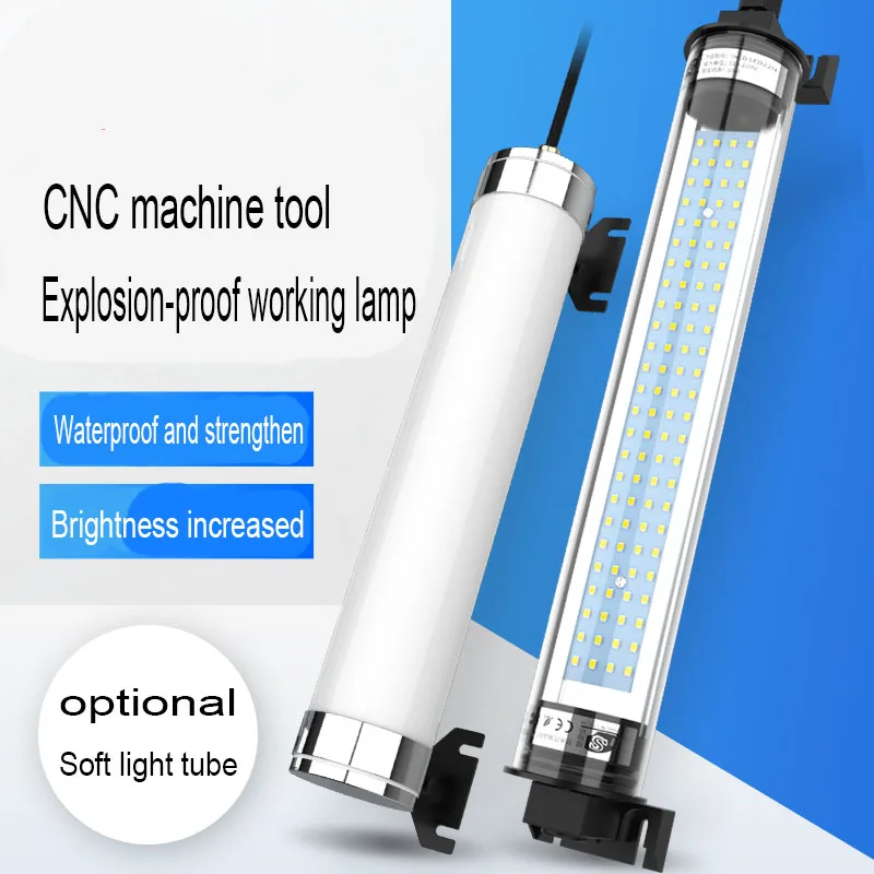 CNC Machine Tool LED Work Light Waterproof Explosion-Proof Fluorescent Metal 220V Automation Equipment Lathe Lighting 24V