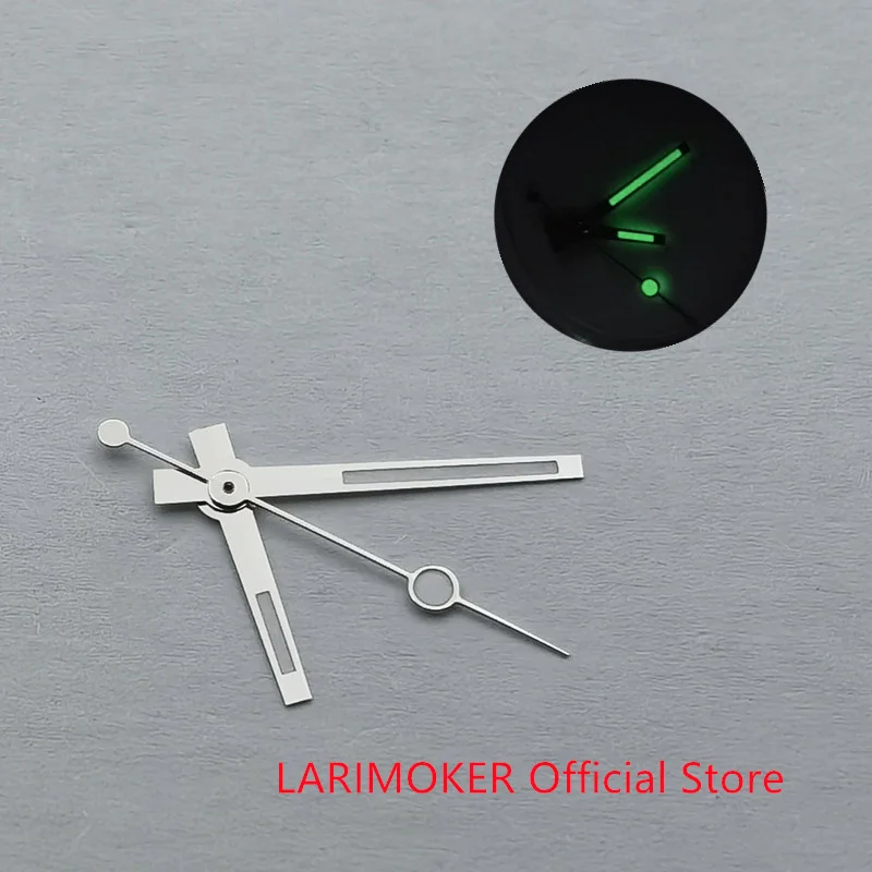 LARIMOKER Watch Hands Three-hand Pointer with Green Luminous for NH35/NH36/2813/8215/eta Man Movement Watch Accessories