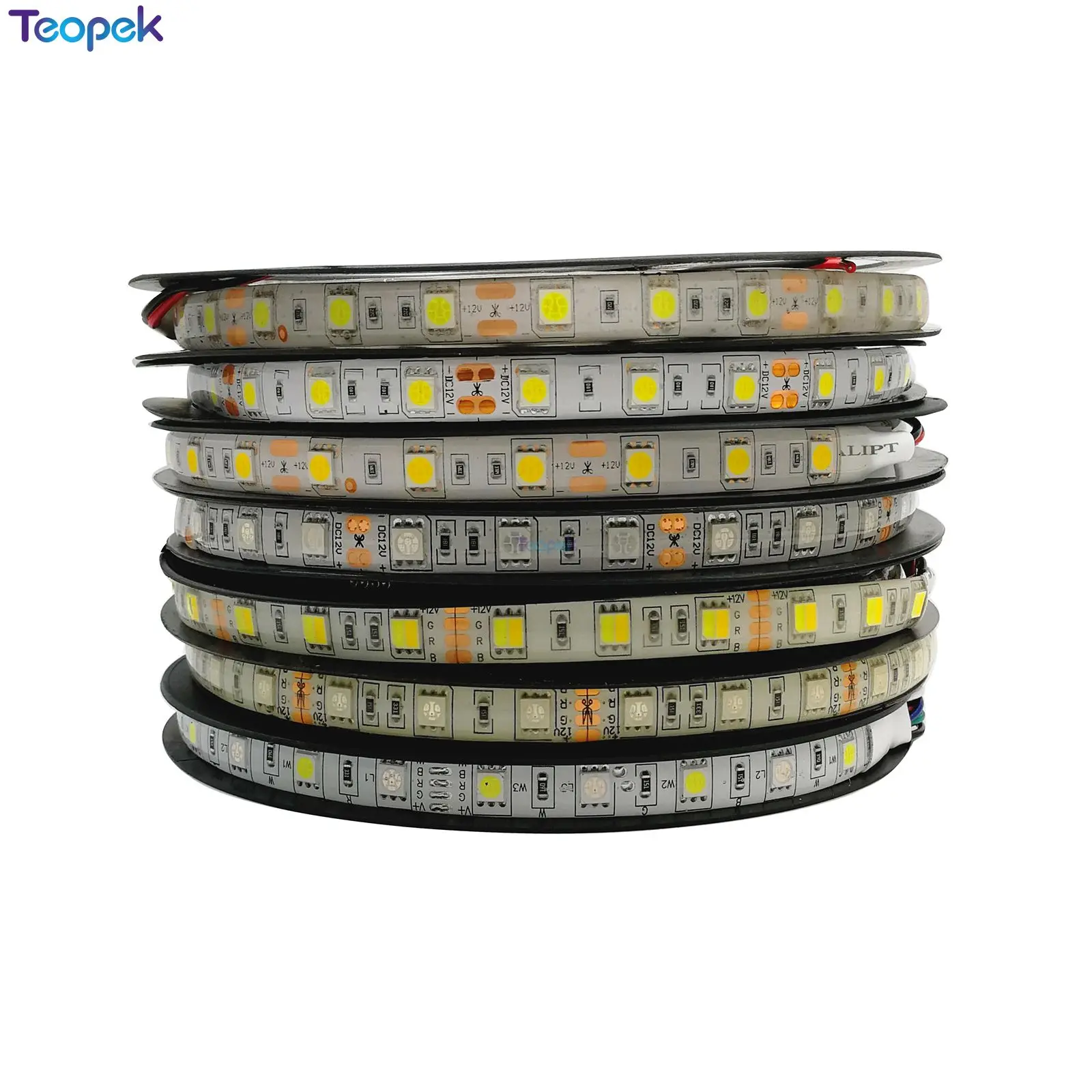 5m 12V 24V DC SMD 5050 taśma LED IP20 IP65 IP67 wodoodporna 60 led/m RGB CCT RGBCCT RGBW biała ciepła WHITE4000K elastyczna taśma LED