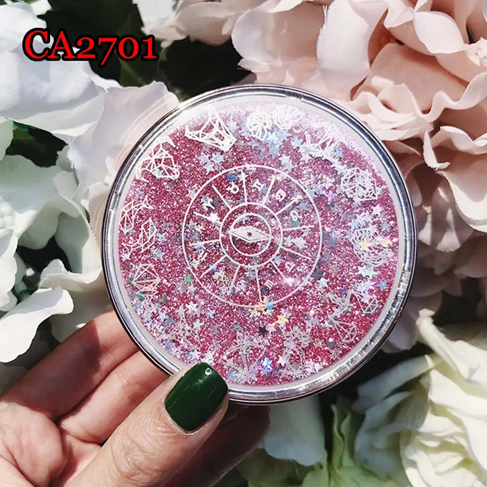 Luxury Pocket Contact Lens Cases with Mirror Glitter Quicksands Box Convenient Travel Case Container For Outdoor CA2701