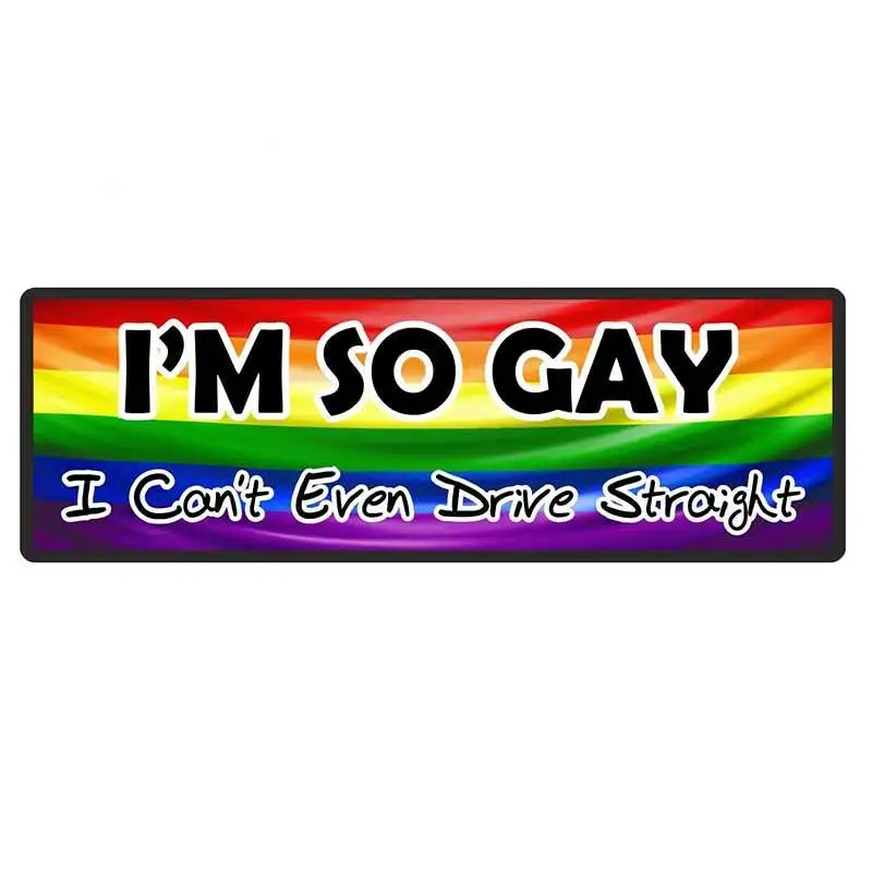 Im So Gay Rainbow Decal Bumper Trunk Car Stickers Anime Cartoon RV Waterproof Windshield Decoration JDM Van Bike Offroad RV