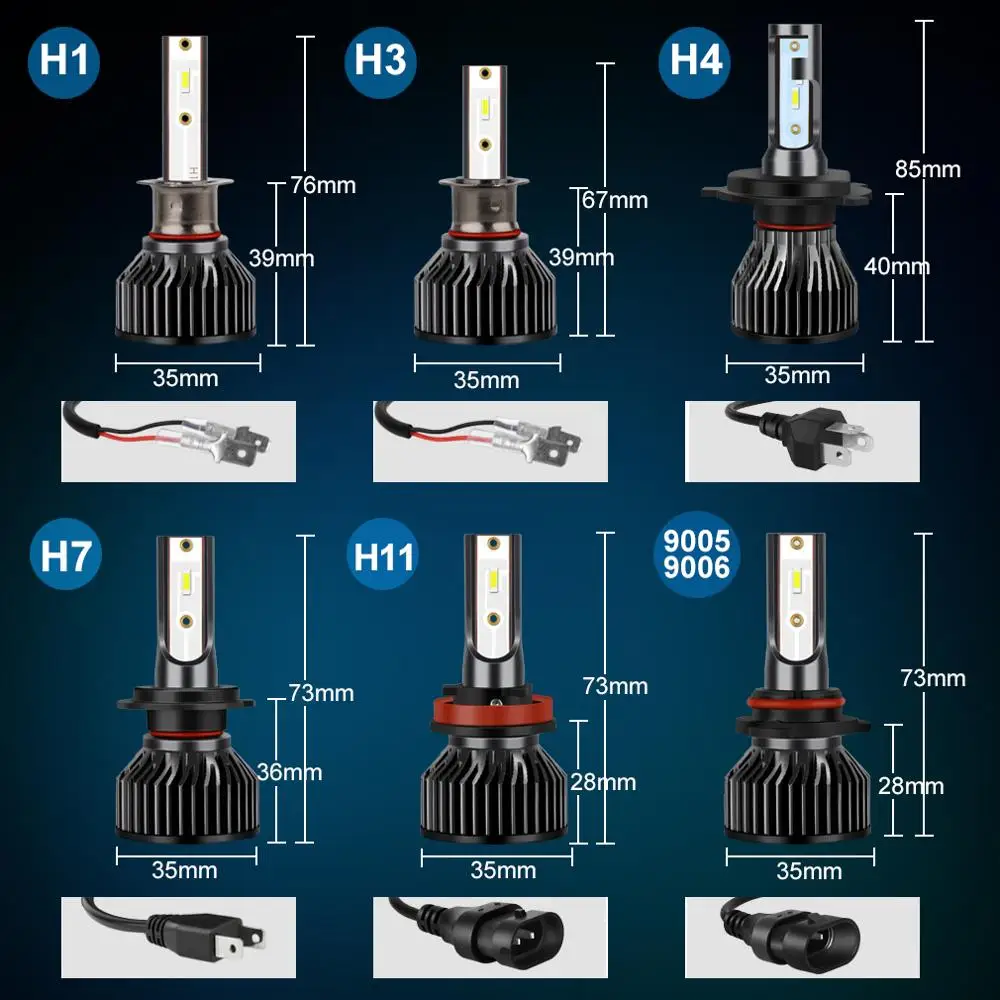 Xstorm Mini H4 H7 HA CONDOTTO LA Lampadina Auto Del Faro lampada H1 H3 H8 H11 LED 9005 HB3 9006 HB4 12000LM 6000K Bianco Auto Della Nebbia Luci Del