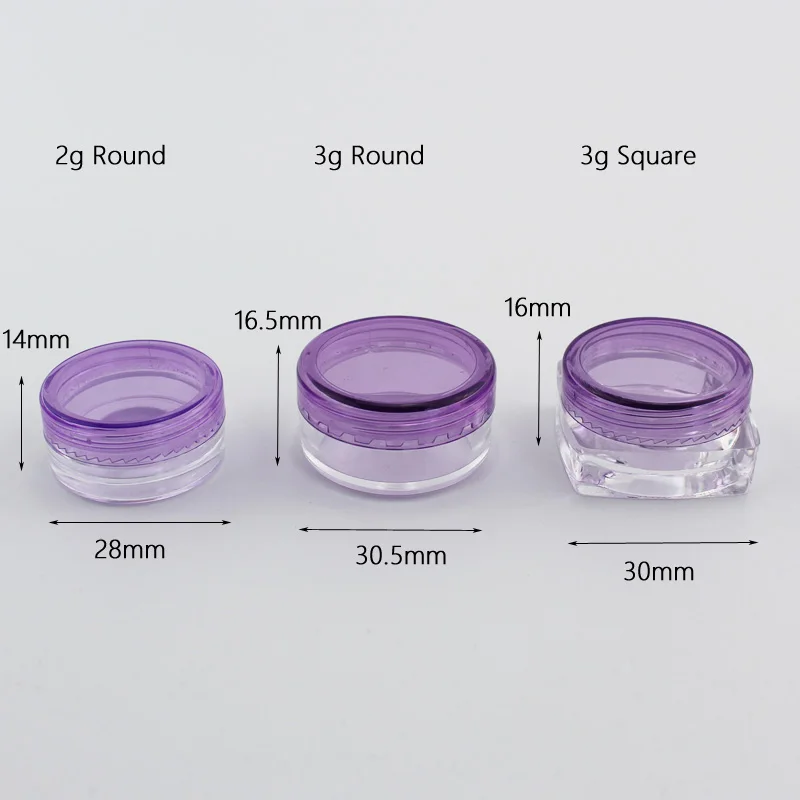 15pcs 2g 3g Empty Jars Refillable Mini Plastic Bottle Cosmetic Jar Container Small Round Bottle Little Cream Jar Solid Perfume