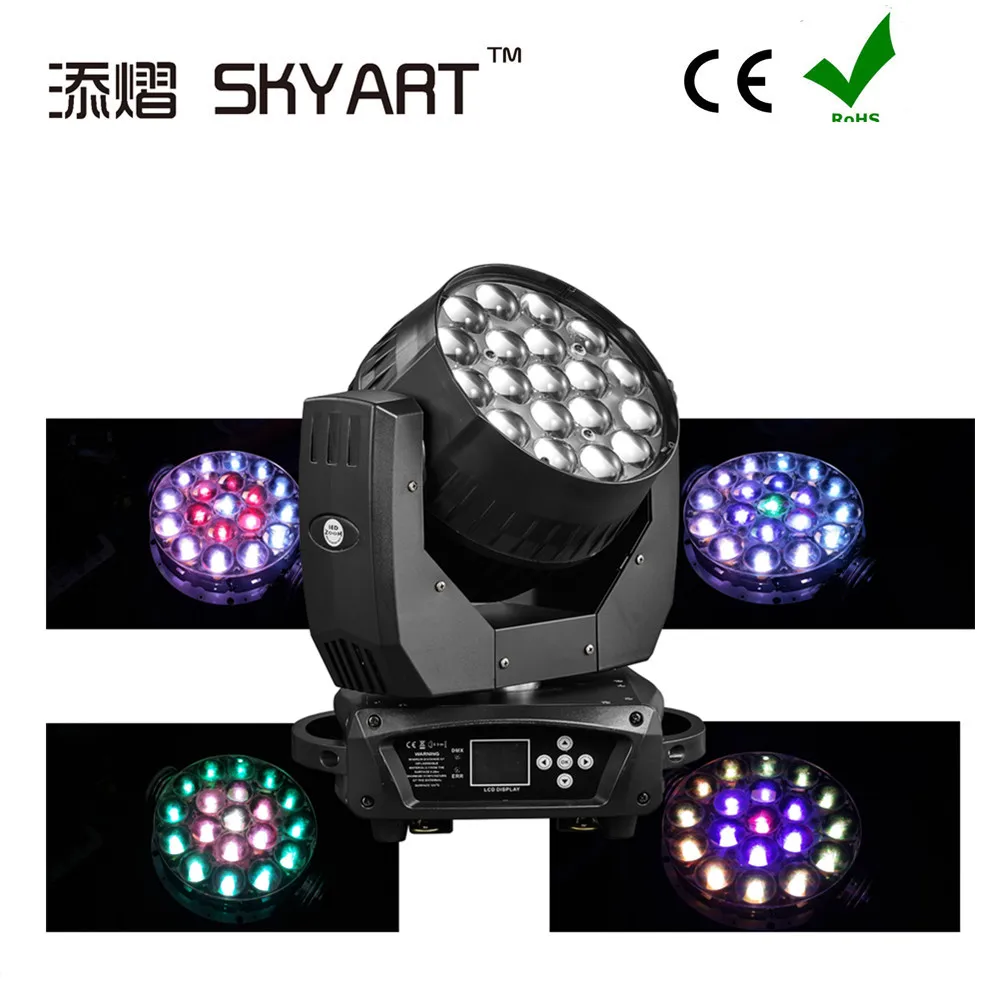 Czech shipping 19x15w zoom wash moving head led light stage lighting bar light party wedding concerts hotel yard scenic spot