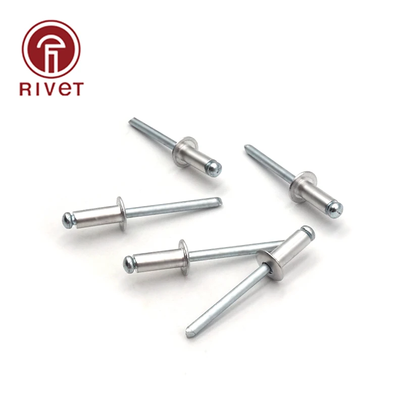 DIN EN ISO 15977  M4.8 200PCS  Aluminum And Iron Round Head Multi-Size High-Quality Rivets Blind Rivets