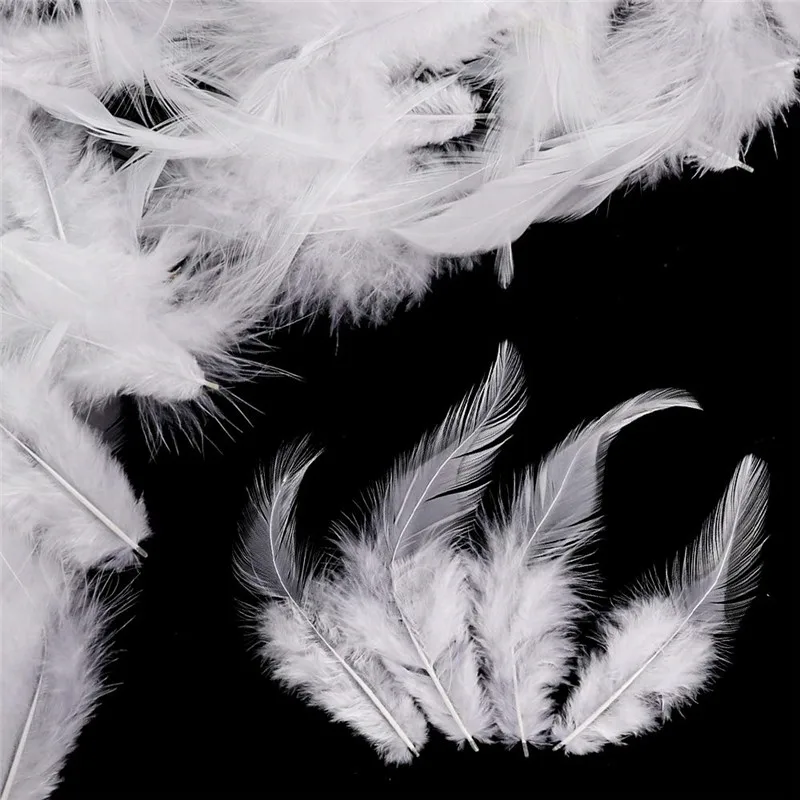 100 قطعة/الوحدة دفعة مختلطة الأبيض أوزة/تركيا بطة الريش للحرف اليدوية غطاء الرأس ديكور مجوهرات الزفاف بلوم الغريبة اكسسوارات