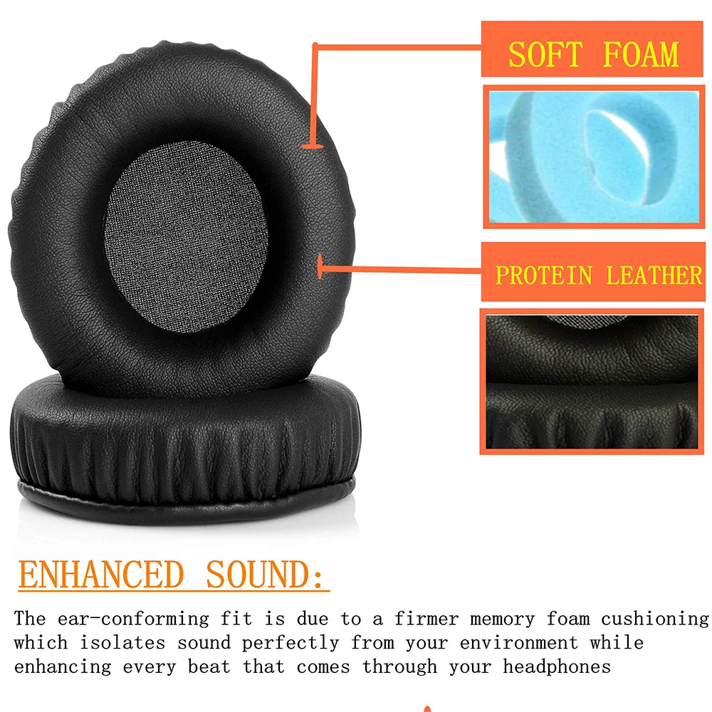 1Pair Replacement Foam Earpads Ear Pads Cushion Pillow Cover Muffs for Sennheiser MM400 MM400-X MM450 MM450-X PX90 Headphones