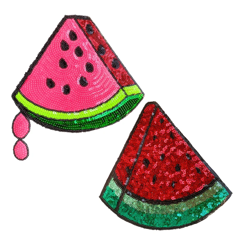 Wholesale Patches Sequins Watermelon BadgeS Embroidery Patch Clothing Accessories Sewing Supplies Iron on patches