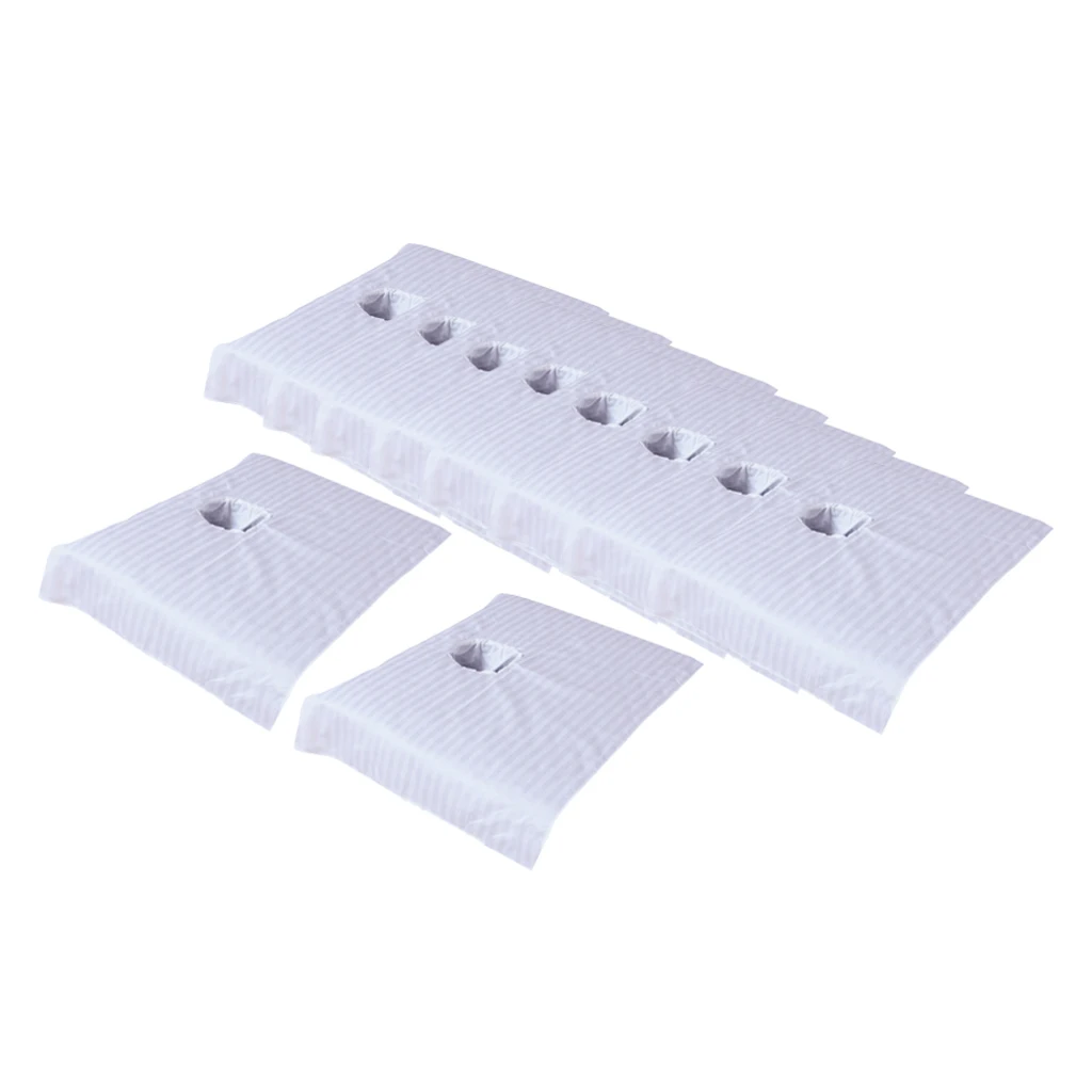 

10 Pieces Cotton SPA Massage Table Cover Beauty Bed Face Hole Towel Cloth