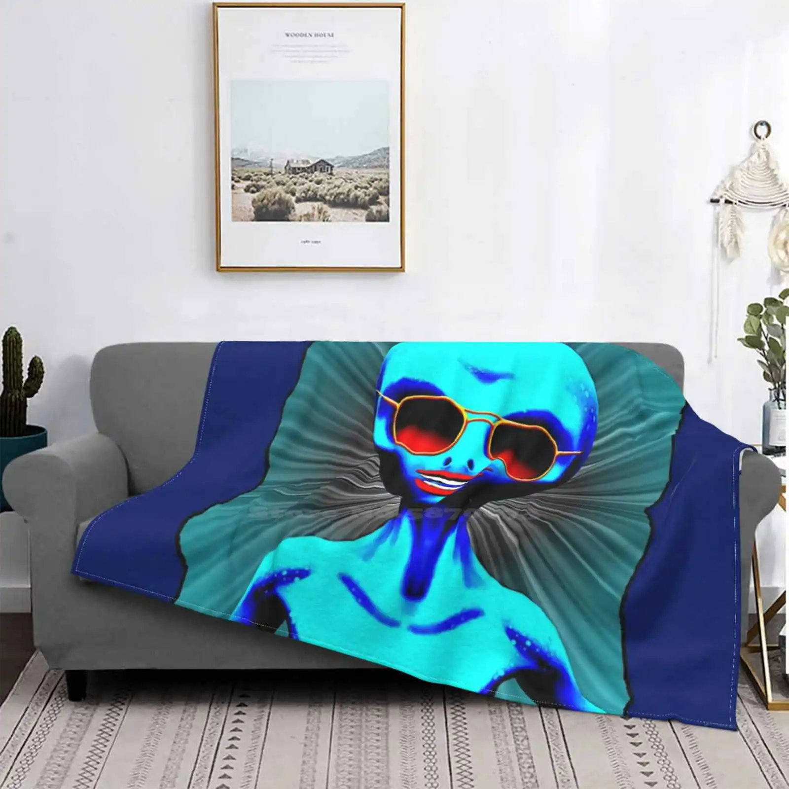 Sweet Girl Shaggy Throw Soft Blanket Sofa / Bed / Travel Love Gifts S More Extrava Ufo Space Girls For Teenagers Mrs Motif Blue