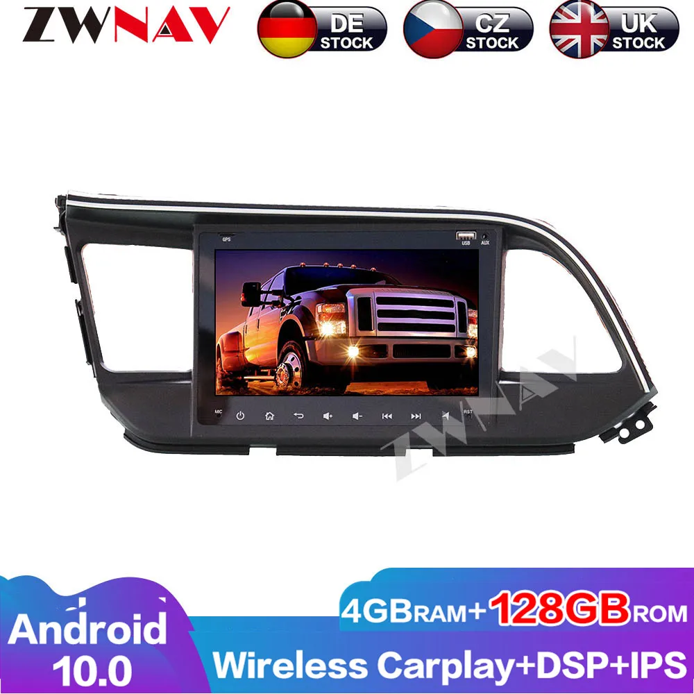 Android10 128G Car GPS DVD Player Touch Screen Auto Radio  DSP Audio Navigation For Hyundai Elantra 2019 Multimedia Head Unit