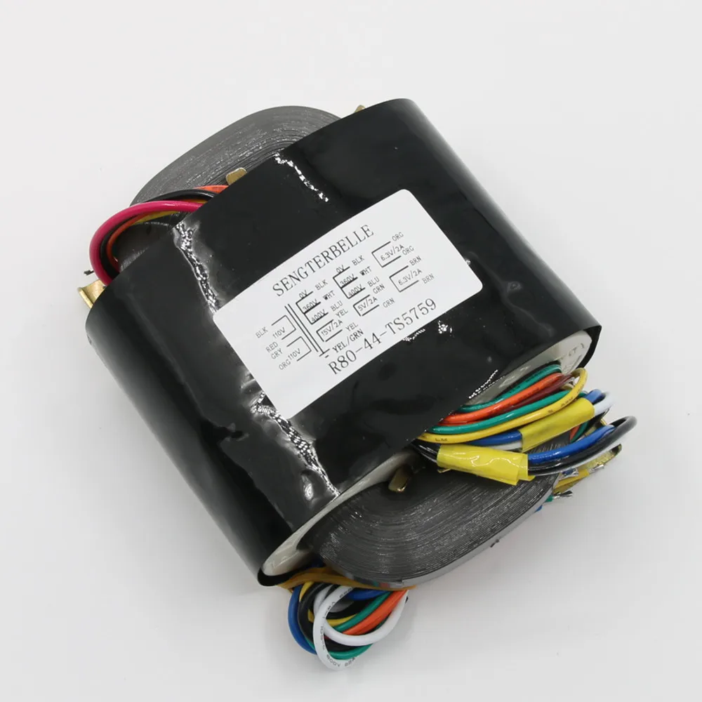 ハイエンドrコアトランス,1個,r80 100w,タイプ100va,プリアンプチューブ用,タイプ選択電圧