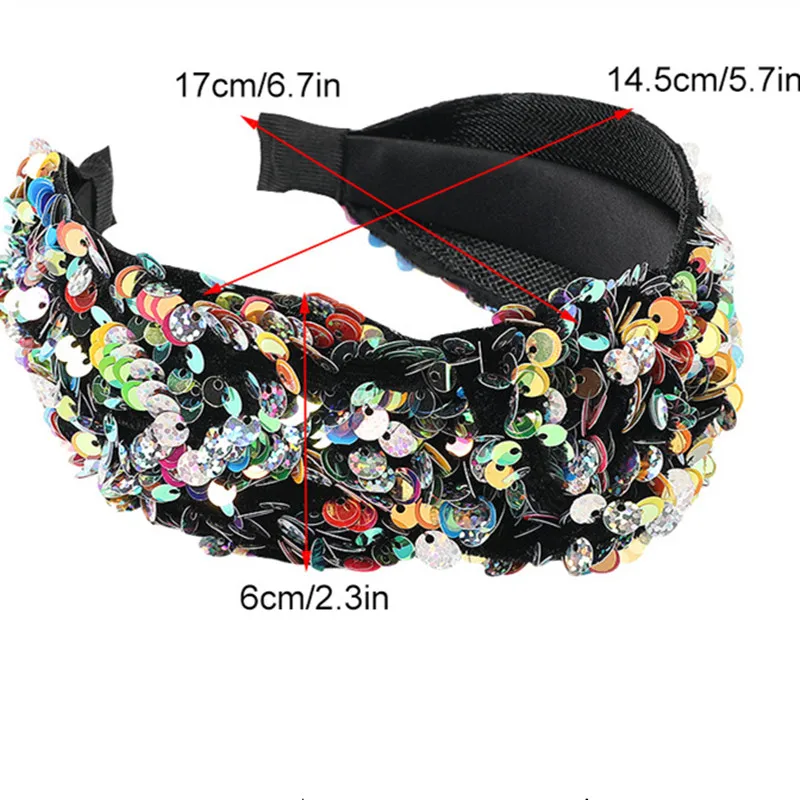 Hair Accessories Wide Shiny Fish Scale Sequins Hairbands For Woman Braided Headband Hair Hoop Fashion Hair Bands Bezel Headdress